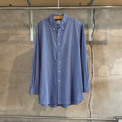 Button-Down Gingham Shirt Blue