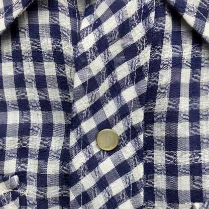 Check Western Short Sleeve Shirt Blue