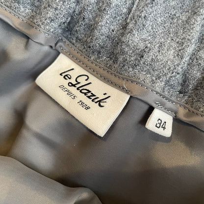 Wool Front Tuck Skirt Gray