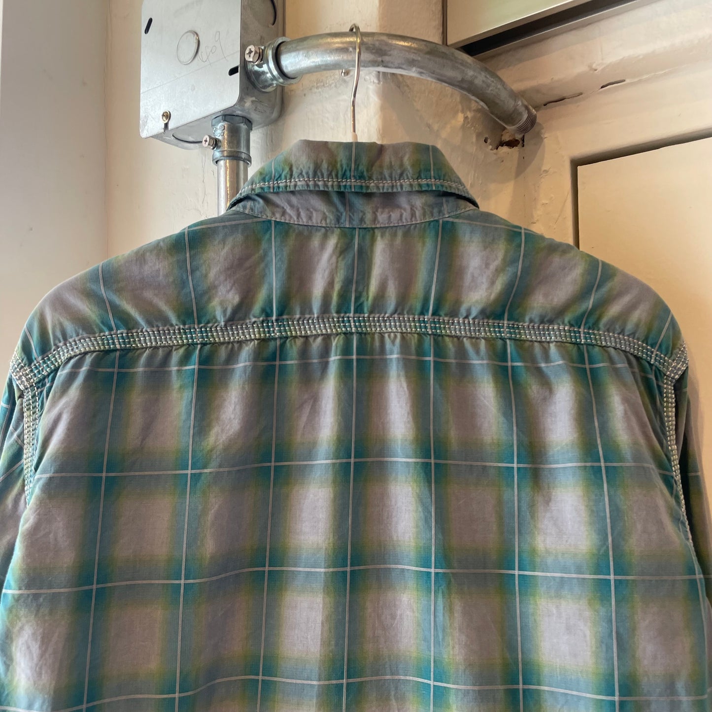 Patch Pocket Check Shirt Blue