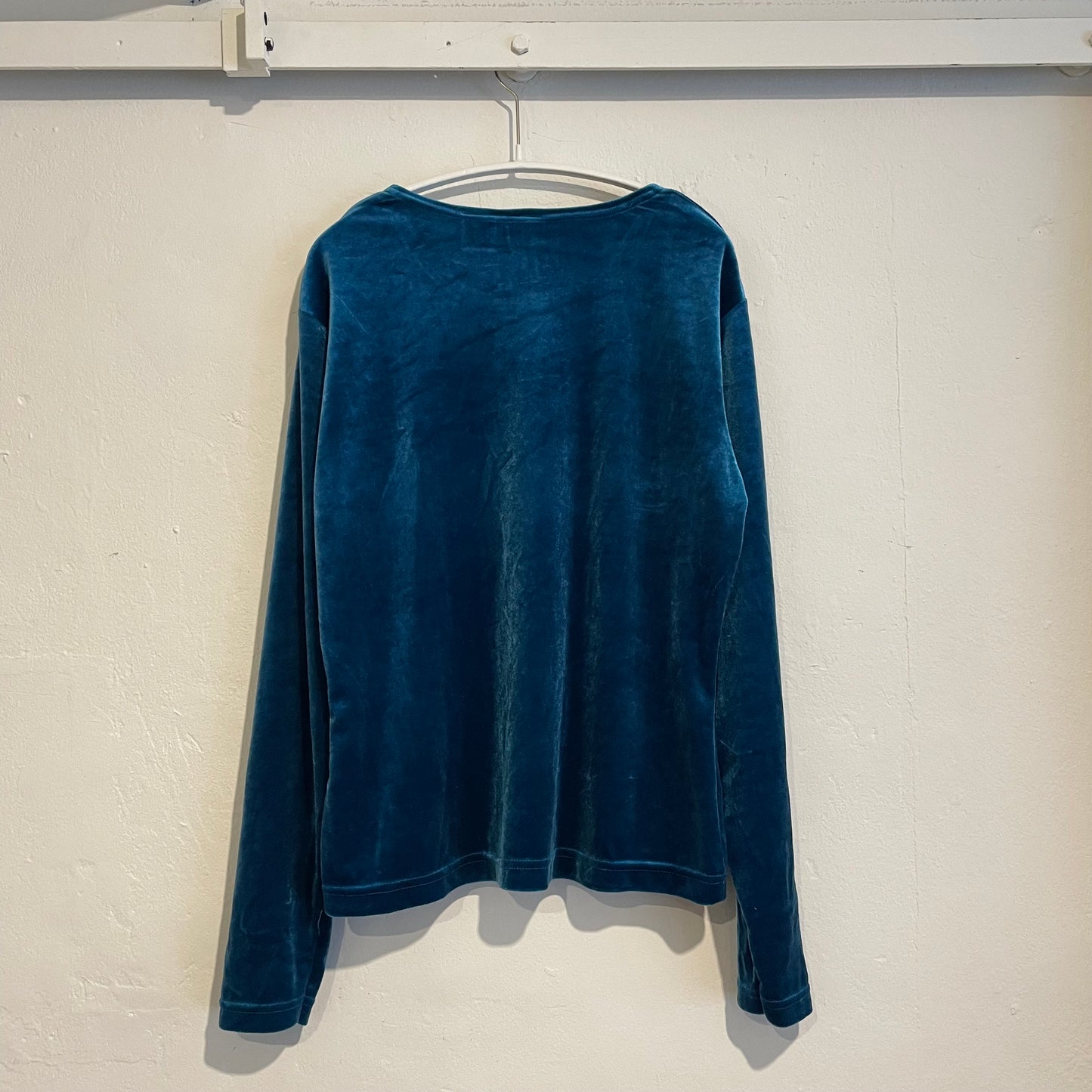 Velour Crew Neck Pullover Green