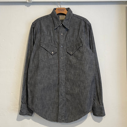 Black Denim Western Shirt Washed