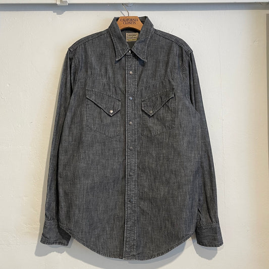 Black Denim Western Shirt Washed