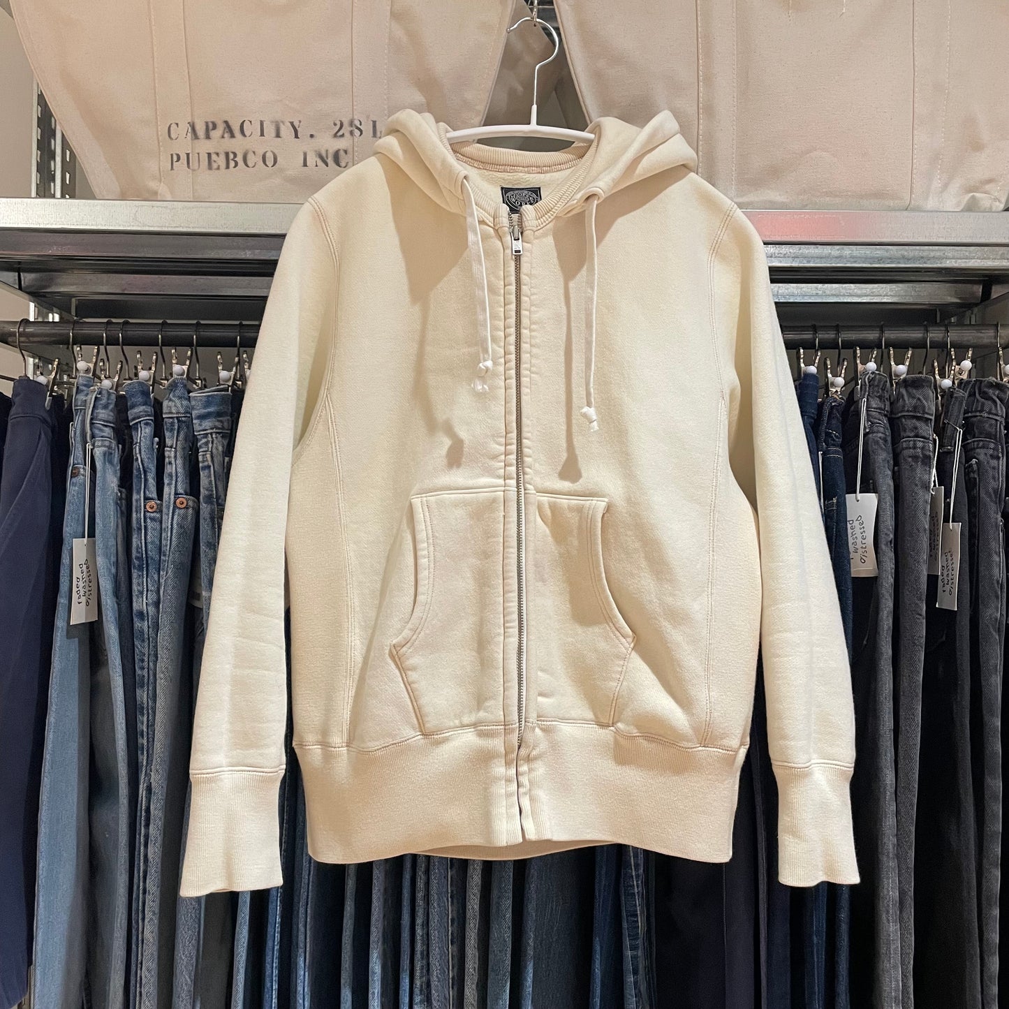 Ford Dealer Cream Zip-Up Hoodie Waldes