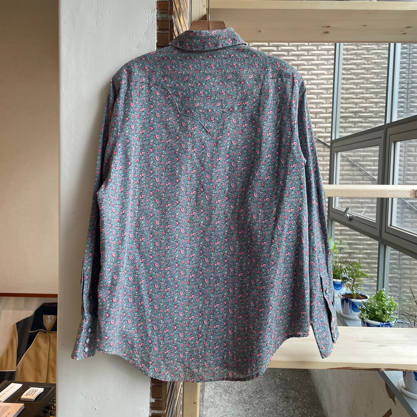 Floral Werstern Shirt Blue