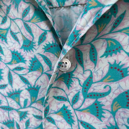 Floral Short Sleeve Shirt Green
