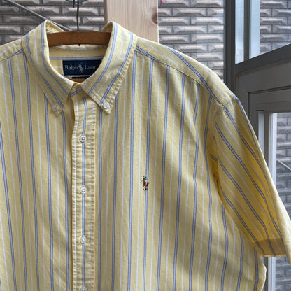 Stripe Shirt Short Sleeve Yellow