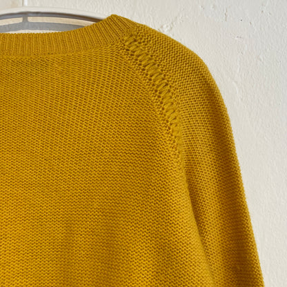 Crew Neck Wool Cardigan Yellow