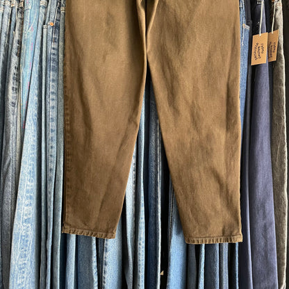 Brown Twill Pants Relaxed Fit