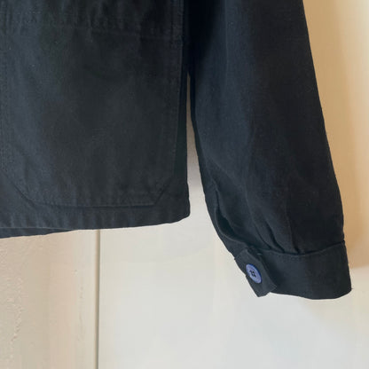 Dyed Cotton Work Jacket Black