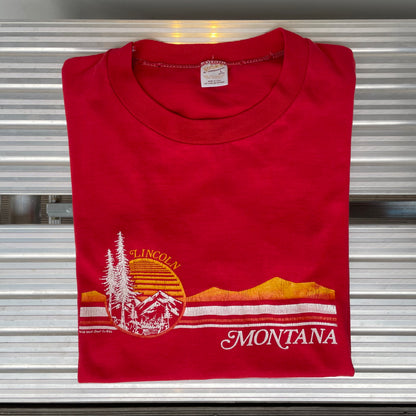 Lincoln Montana Sunset Mountain Souvenir Tee