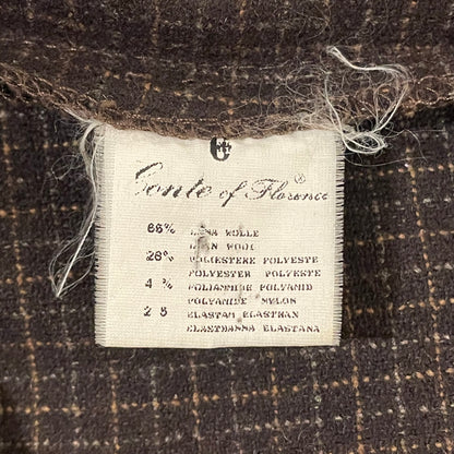 Checked Wool Jacket Brown Buttoned