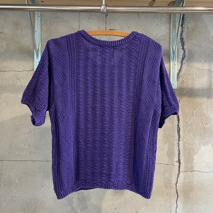 Ramie/Cotton Knit Sweater Purple