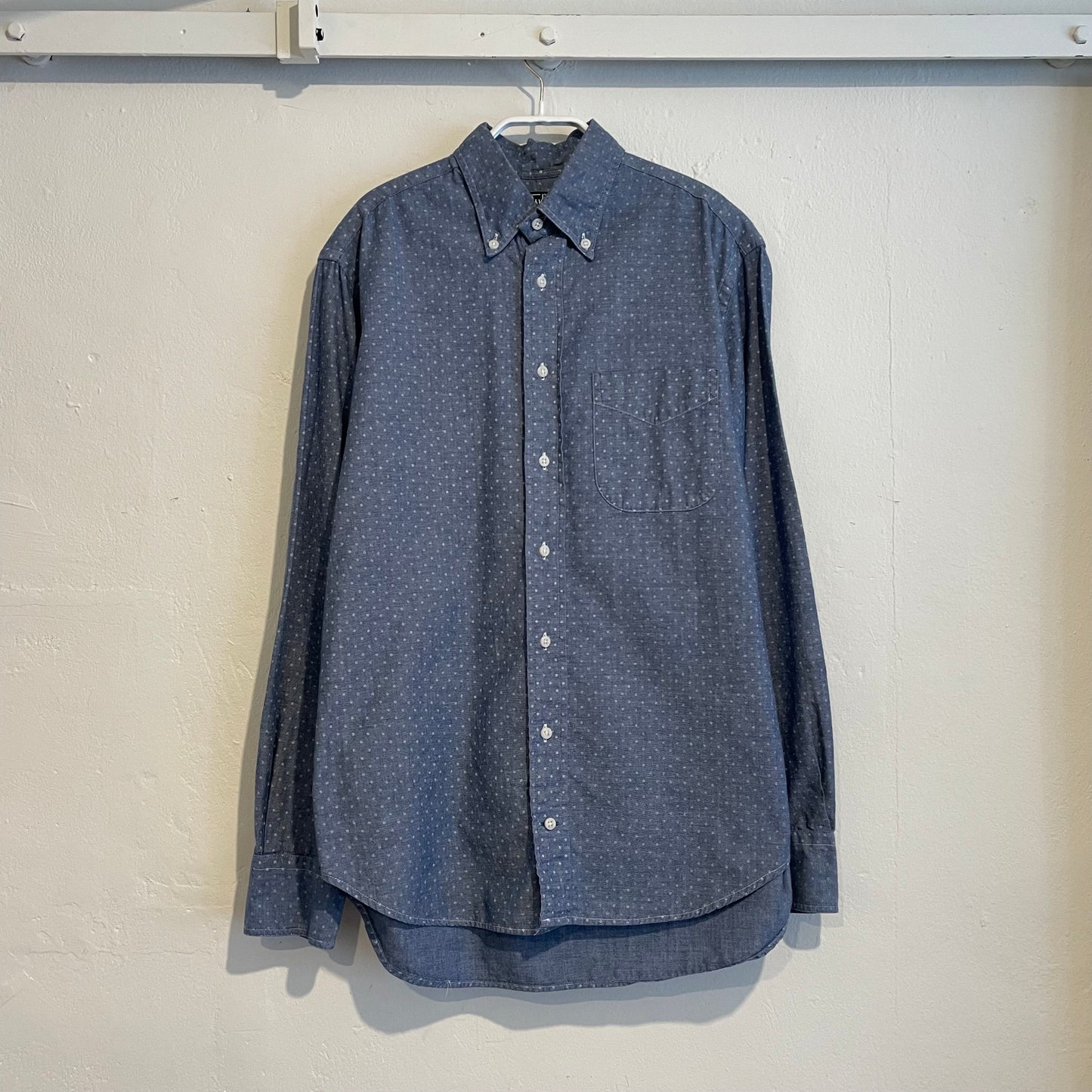 White Dot Pocket Shirt Blue