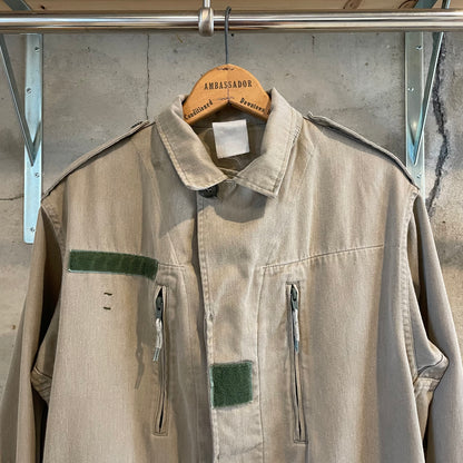Bleached Zip Pocket Field Jacket Beige