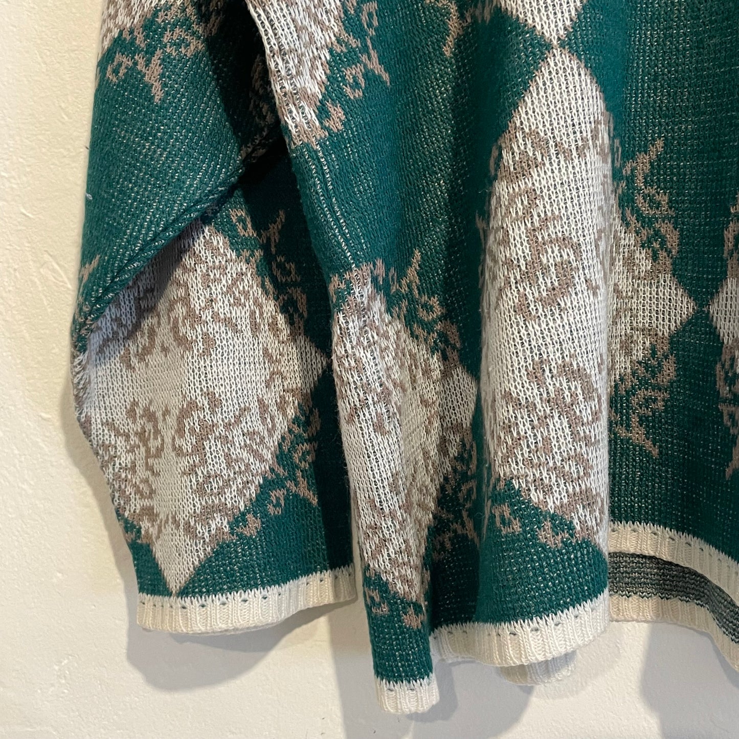 Argyle Knit Polo Sweater Green