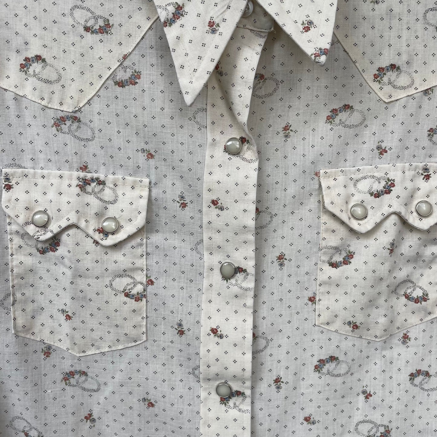 Floral Western Shirt White