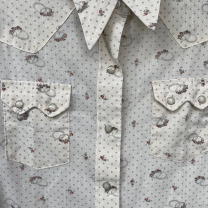 Floral Western Shirt White