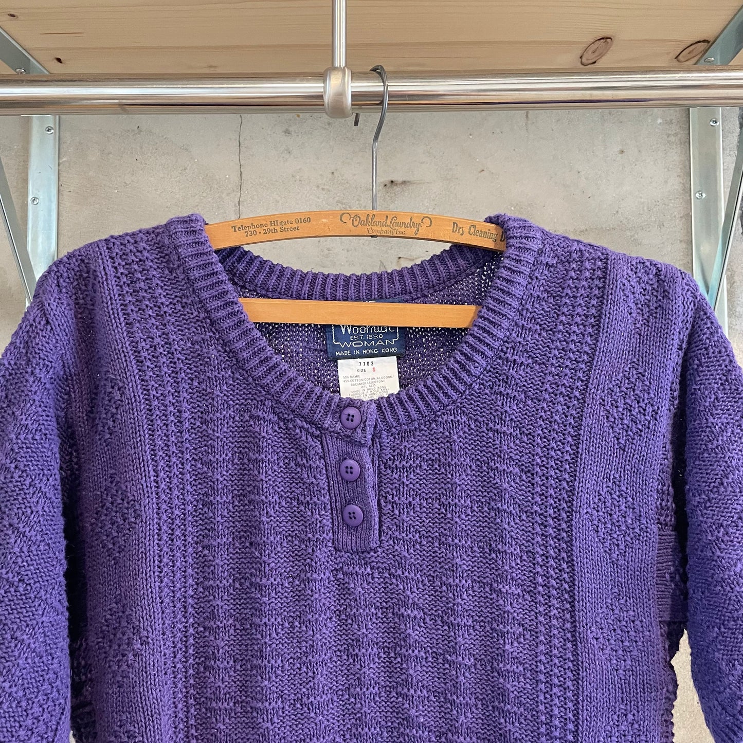 Ramie/Cotton Knit Sweater Purple