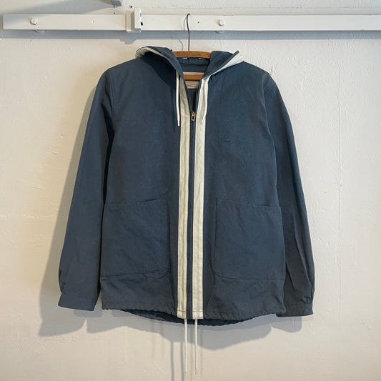 Hooded Windbreaker Blue/Cream Waldes Zip