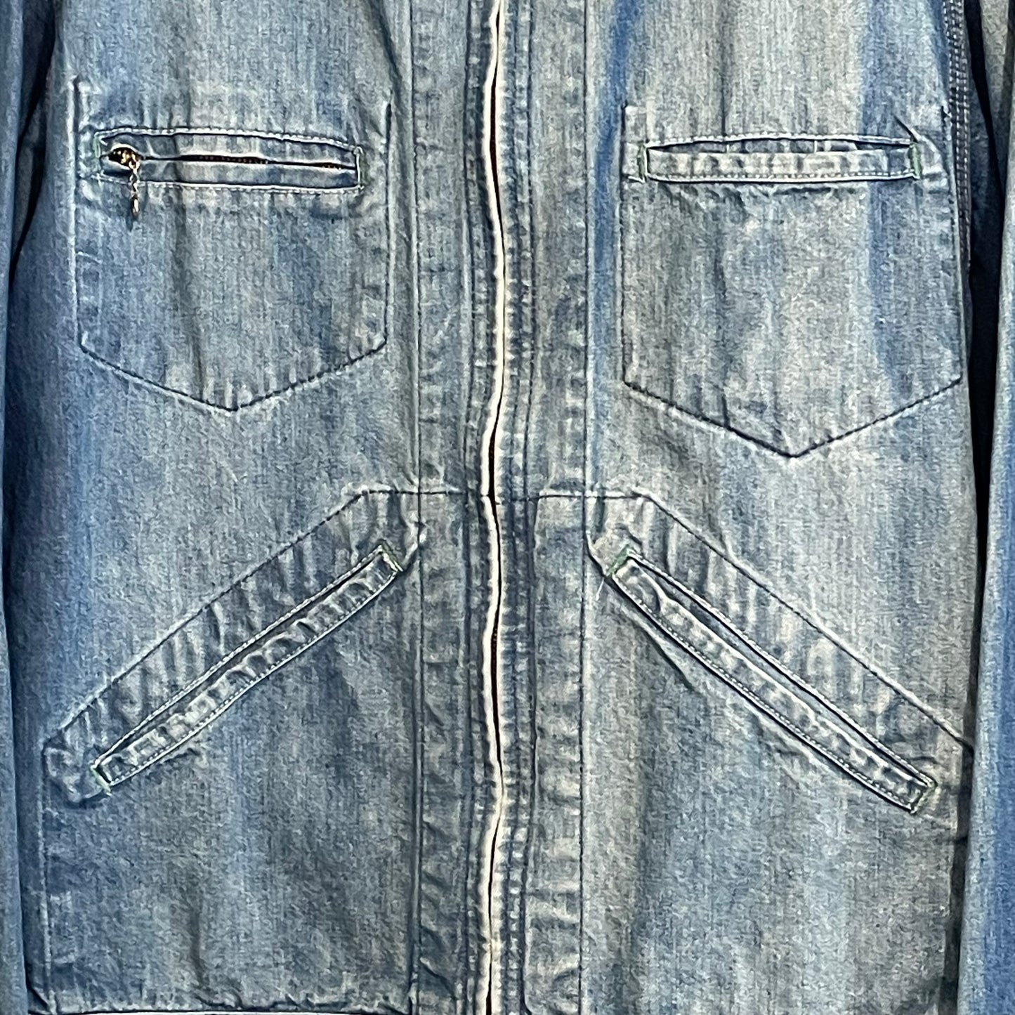 Faded Denim Jacket w/Ideal Zipper