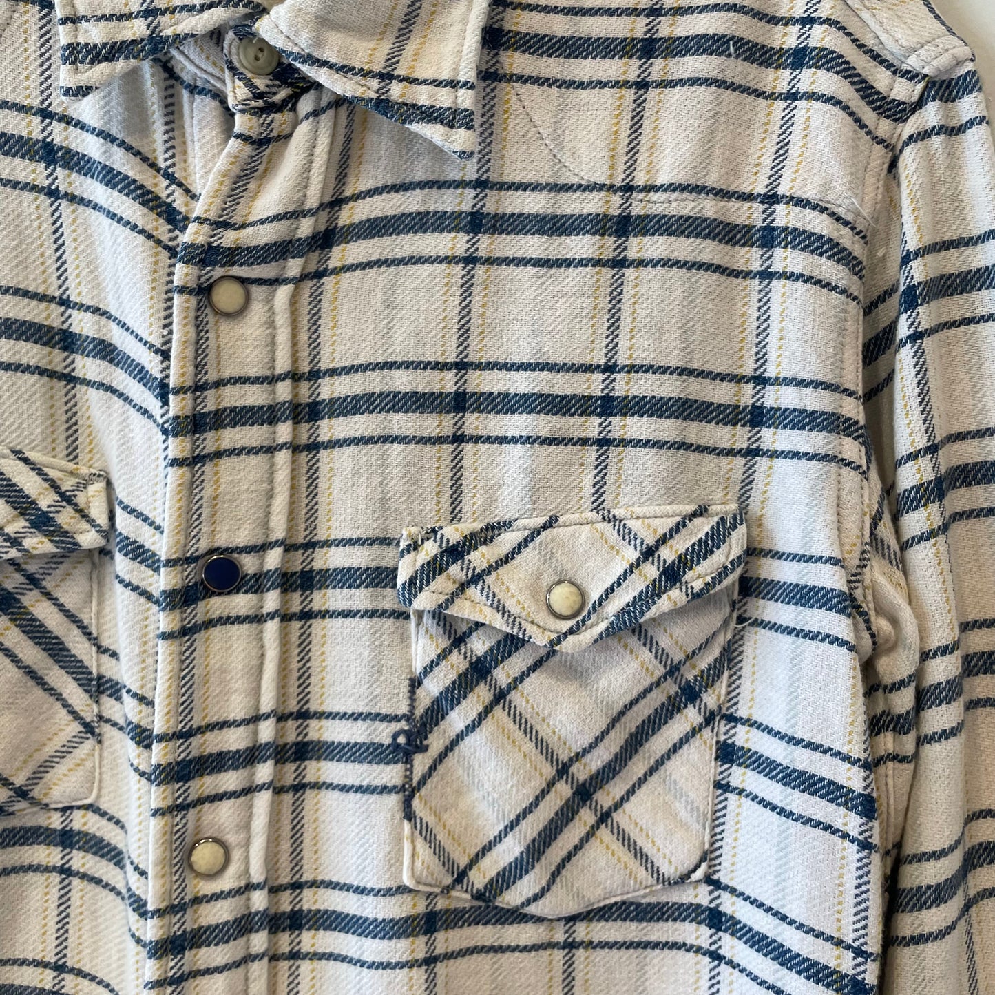 Plaid Flannel Shirt White