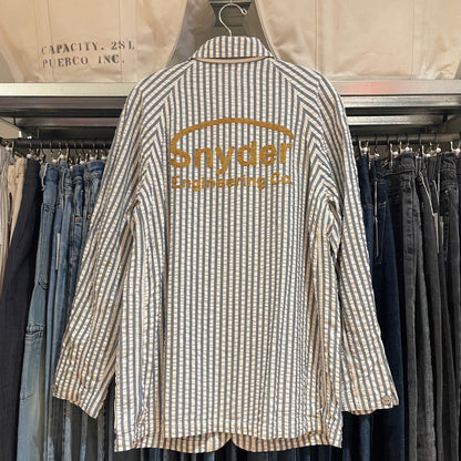 Hickory Stripe Seersucker Coverall Black/White