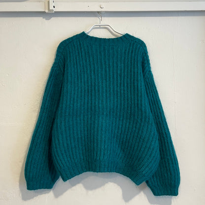Mohair Knit Cardigan Turquois