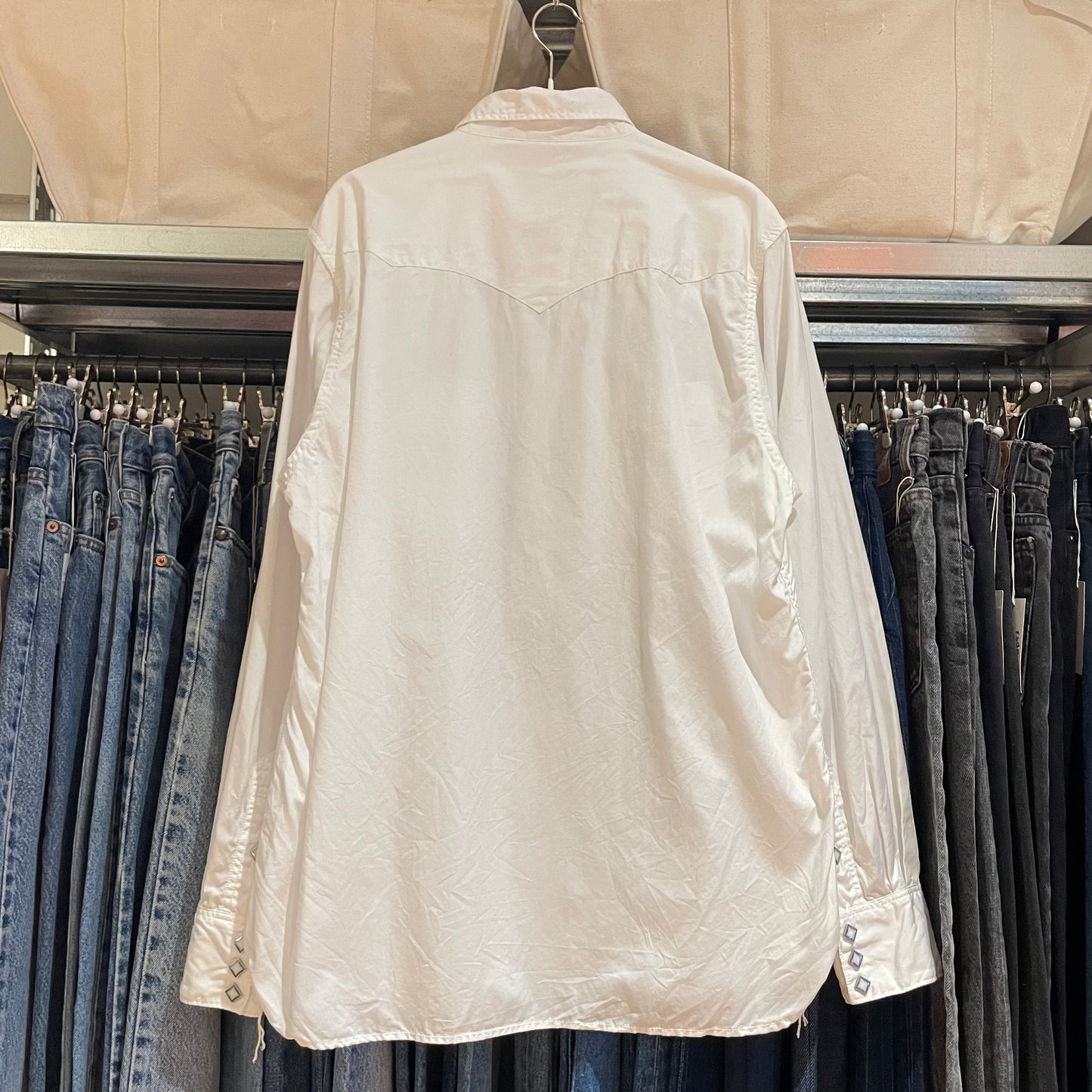 Diamond Snap Western Shirt White