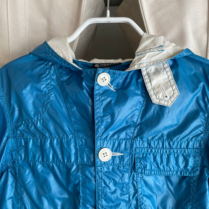 Lightweight Hooded Nylon Jacket Blue Pertex