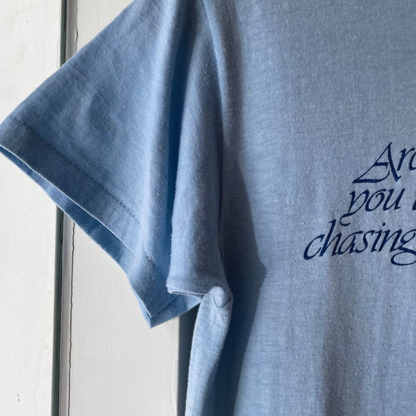 Chasing Rainbows Lettering T-Shirt Blue