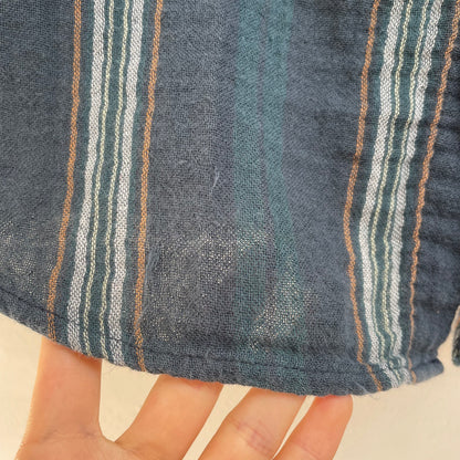 Gauze Stripe Short Sleeve Shirt Navy