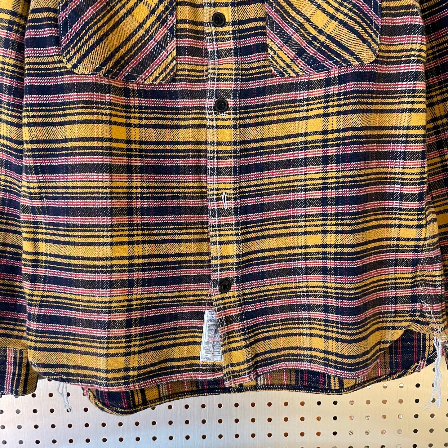 Plaid Flannel Work Shirt Yellow/Navy