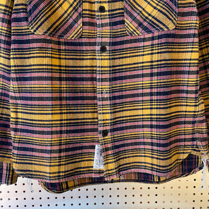 Plaid Flannel Work Shirt Yellow/Navy