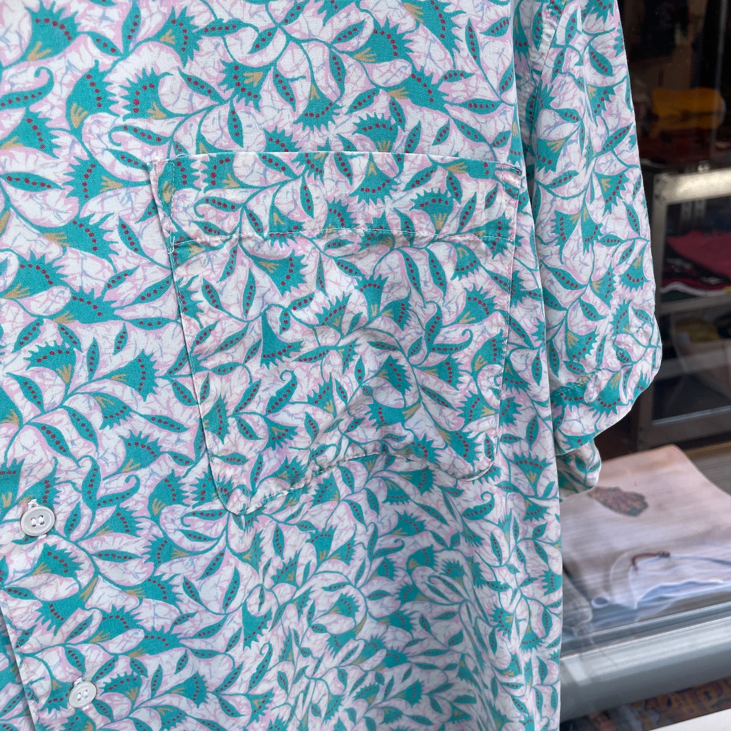 Floral Short Sleeve Shirt Green