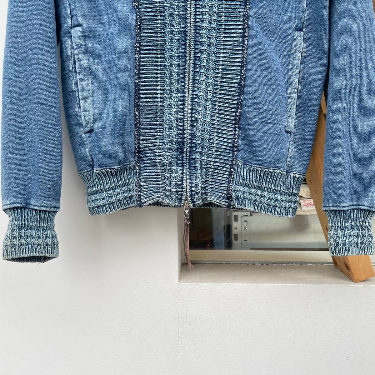 Washed Zip Hoodie Blue