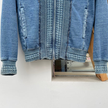 Washed Zip Hoodie Blue