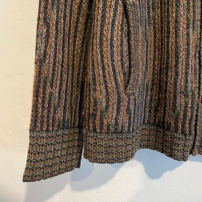 Multi colored Rib Knit Cardigan Khaki