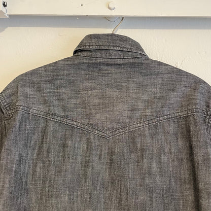 Black Denim Western Shirt Washed