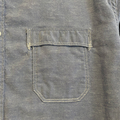 Chambray Band Collar Work Shirt Light Blue