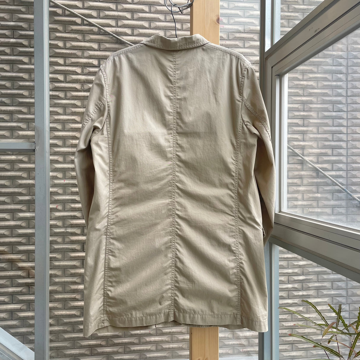 Cotton/Nylon Long Coat Beige