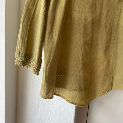 Embroidered Cotton Blouse Green