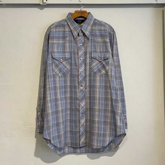 Multi Color Checked Western Shirt Grey/Blue