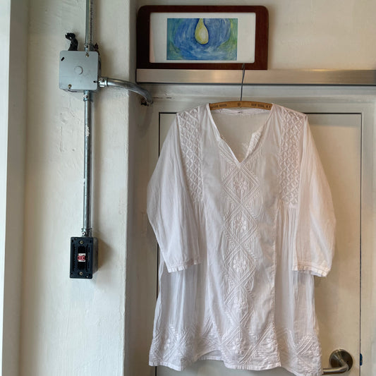 Hand Embroidered Blouse White