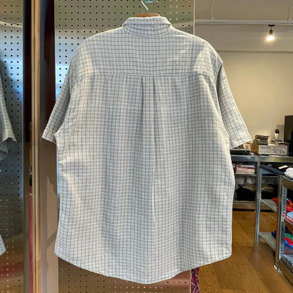 Button Down Short Sleeve Check Shirt Olive