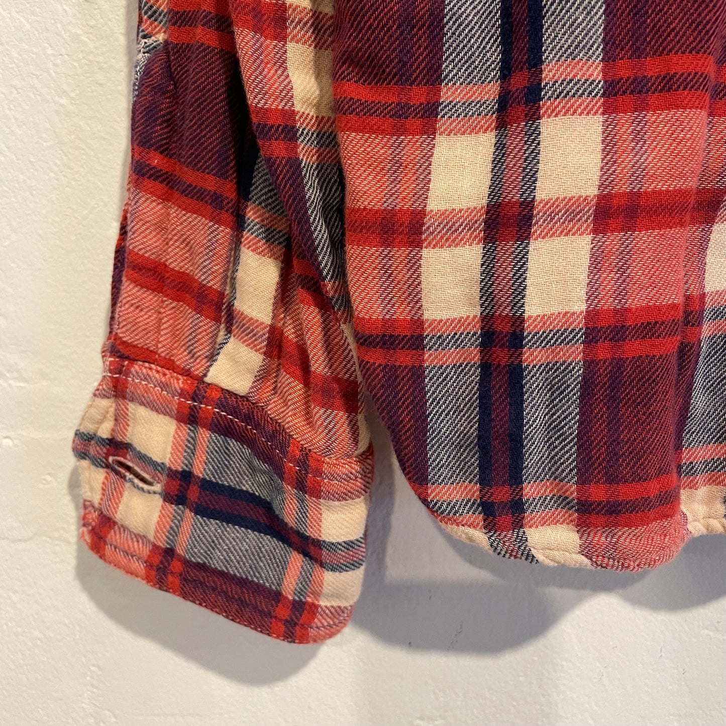 Classic Plaid Flannel Shirt Red Navy White