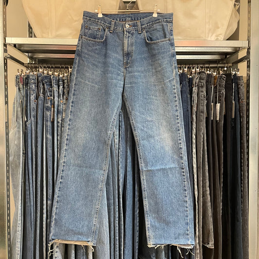 Ring Spun Jeans Mid Wash Blue Cut Off Ideal Zip