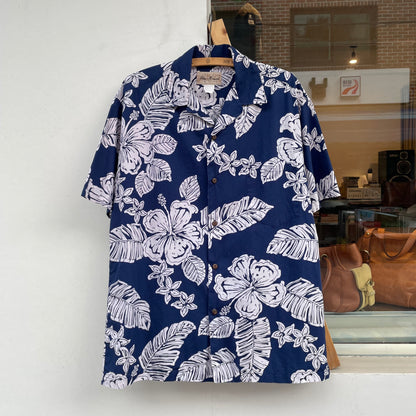 Floral Aloha Shirt Navy