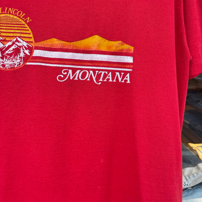 Lincoln Montana Sunset Mountain Souvenir Tee