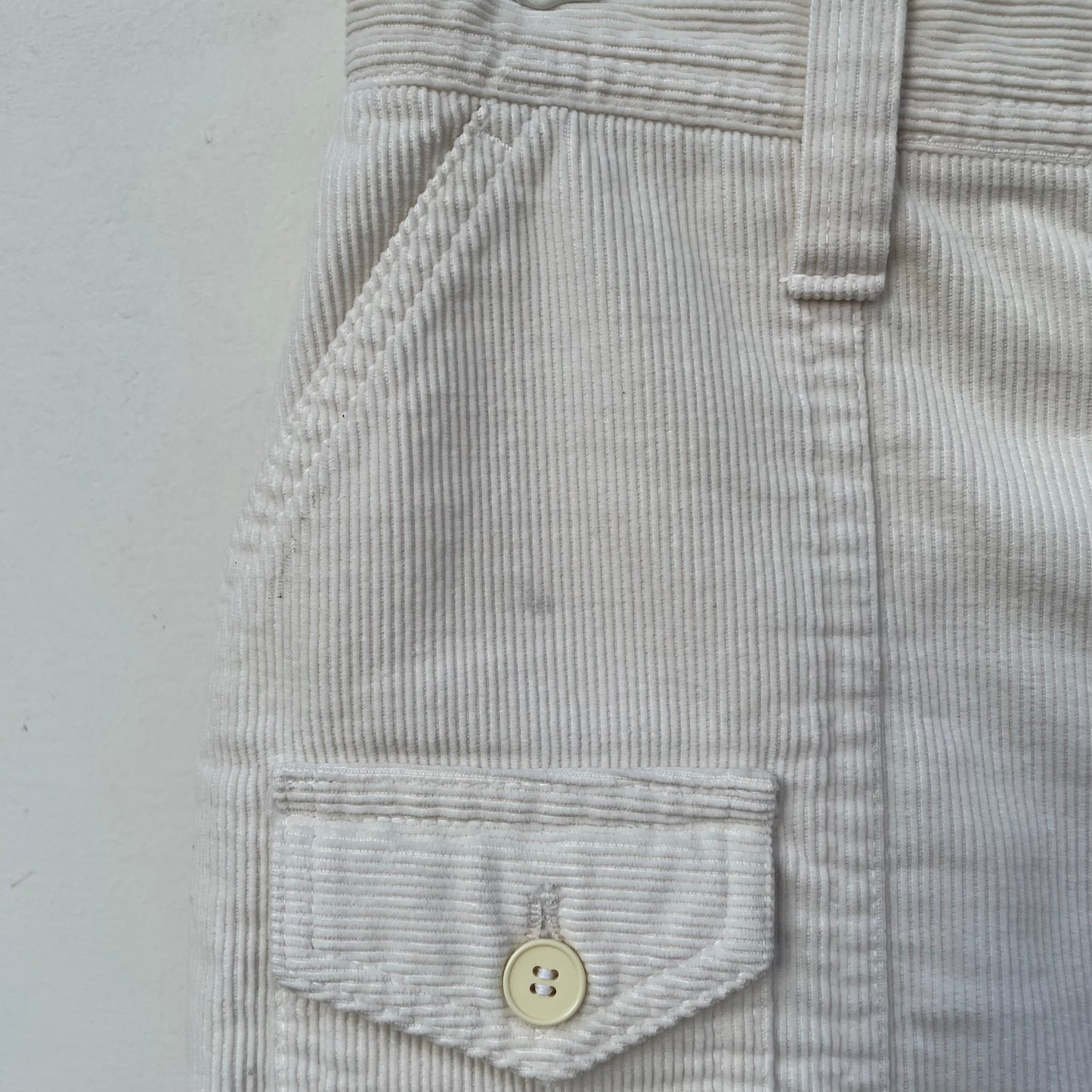 Corduroy Cargo Shorts Ivory